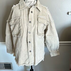 Tan denim shacket